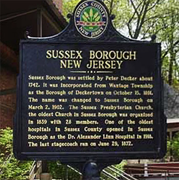 Sussex historical marker located on Main St in Sussex